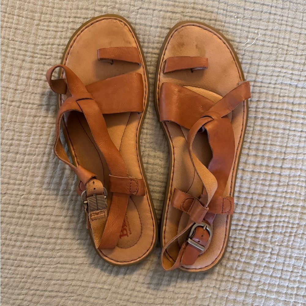 Women's Born Tan Leather Sandals